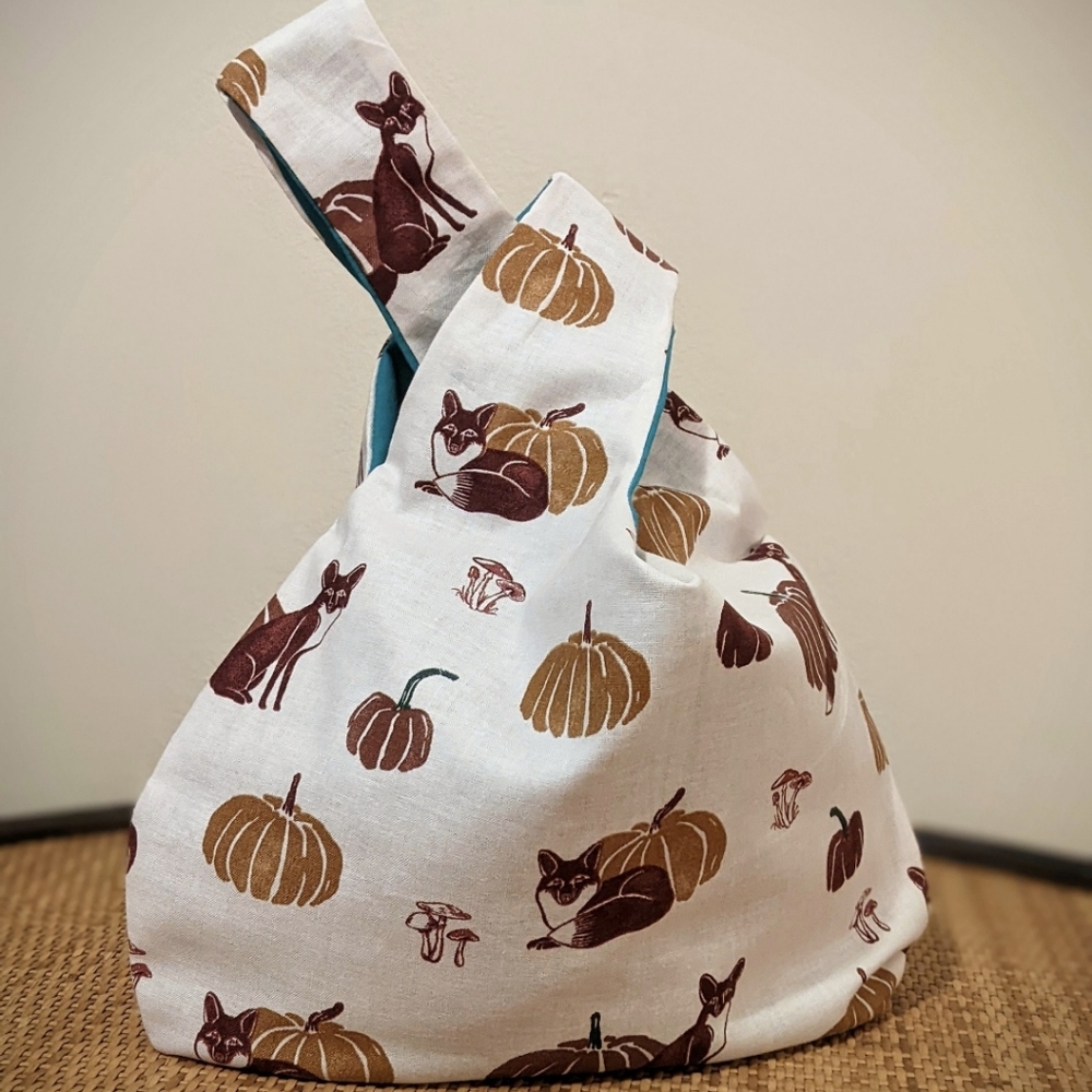 Japanese Knot Bag Fox and Pumpkin